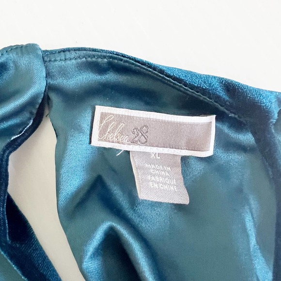 Chelsea28 Blue Velvet Sleeveless High Neck Dress Women's Size X-Large XL - Picture 6 of 10